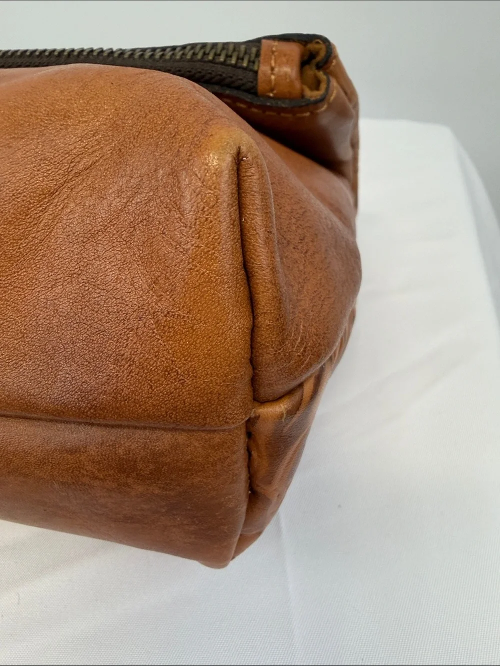 Patricia Nash Valerie Cognac Tooled Leather Foldover Wristlet Clutch Bag